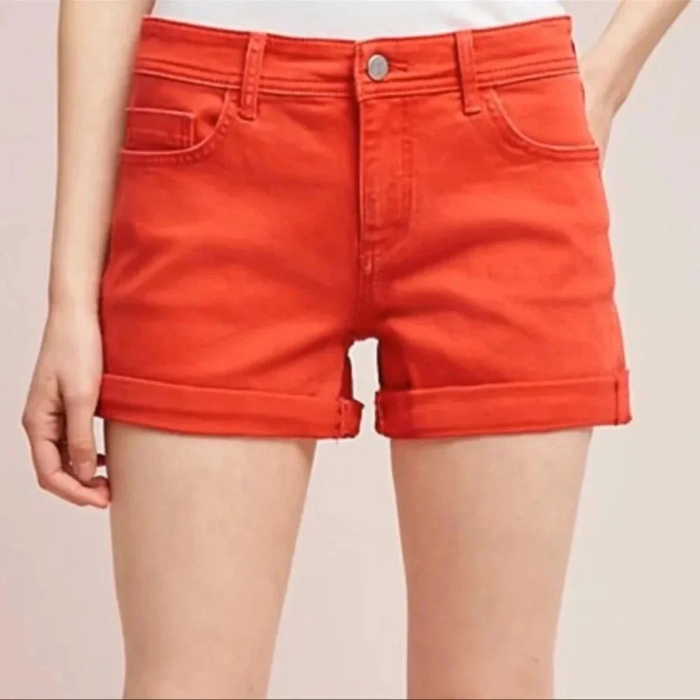 Anthropologie Pilcro and the letterpress boy fit high cuff shorts Earthy Orange